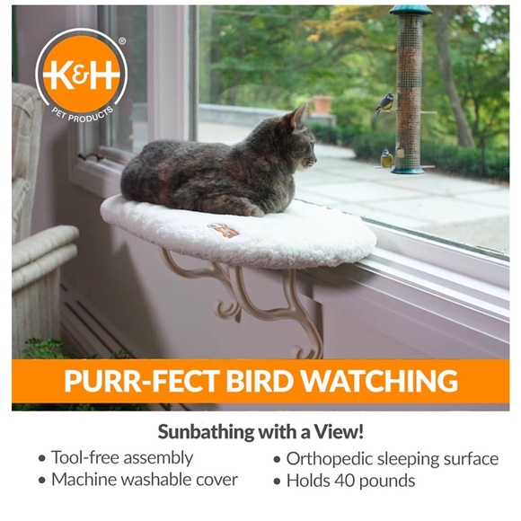 NWT Cat Window Perch Kitty Sill with Washable Cushion Bed Cover - Picture 2 of 8
